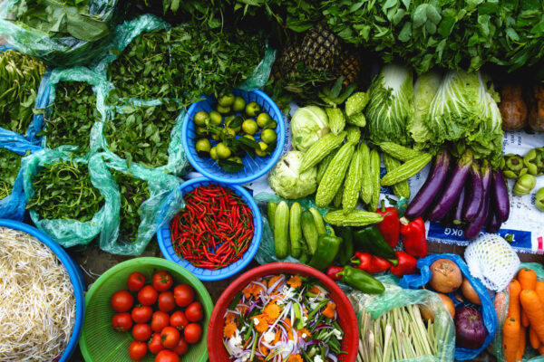 Colorful fresh produce at Asian market